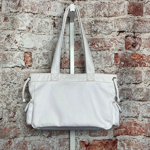 NWT True Religion White Multi Pocket Denim Shoulder Bag - Picture 11 of 13